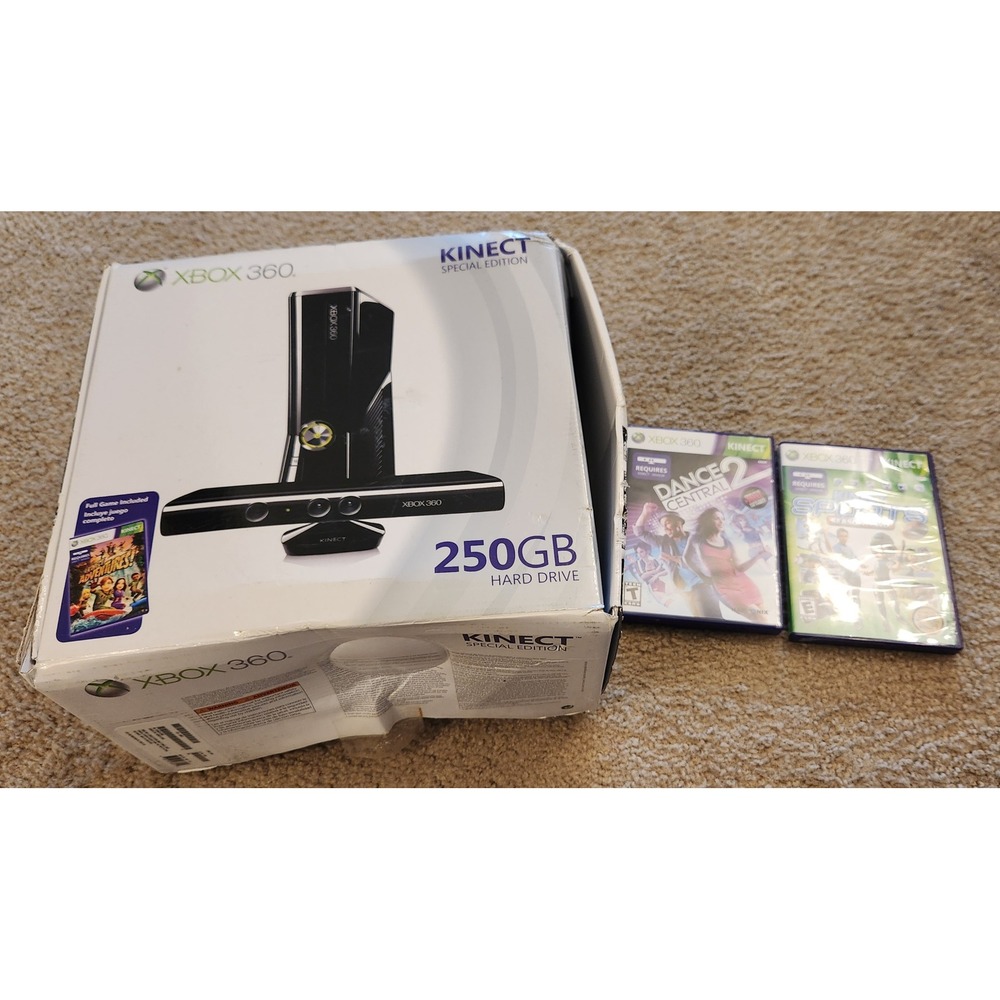 Microsoft Xbox 360 S 250GB‎ Kinect Special Edition Console Bundle with 2 Games